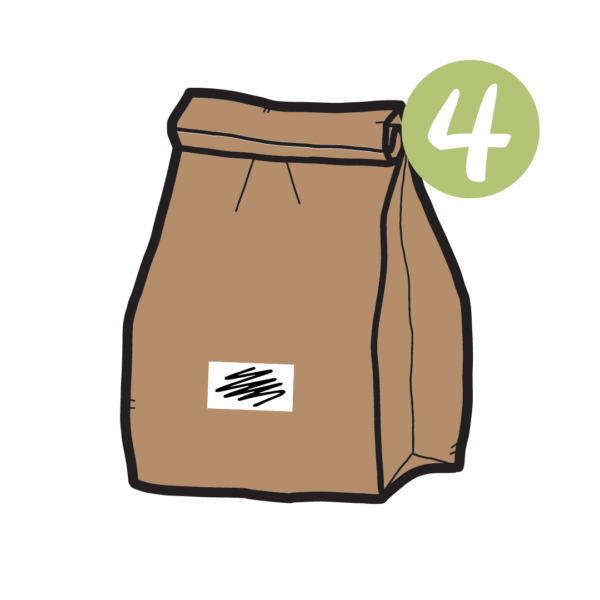 Delivery bag with a number four icon